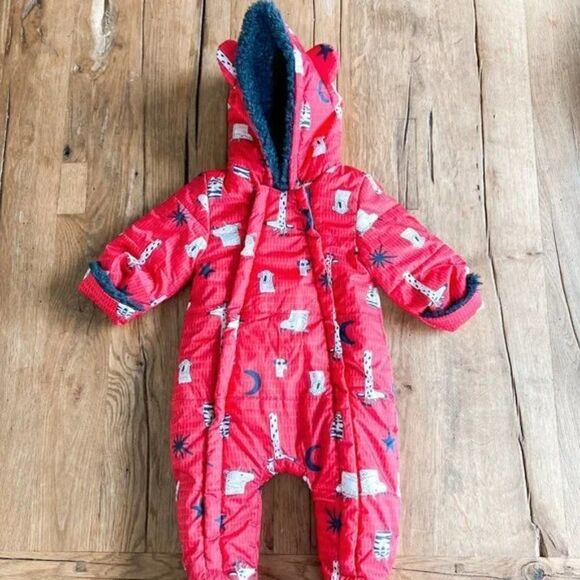 NEW! Catimini Faux Fur Lined Hooded Snowsuit, Size 6M - Picture 1 of 6